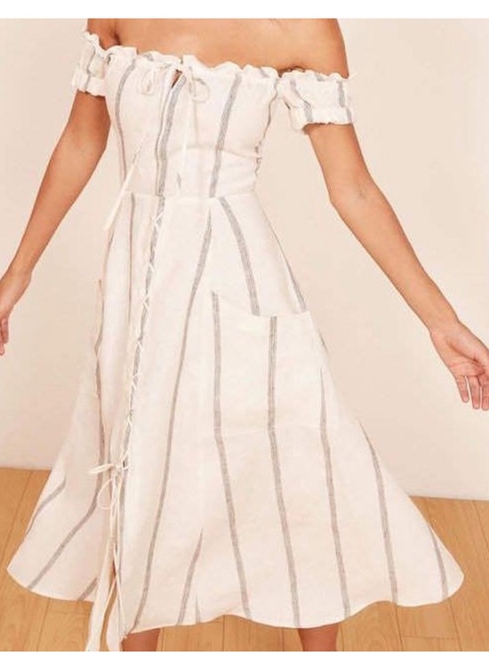 Reformation Dresses & Skirts - Reformation Cream Striped Top 0